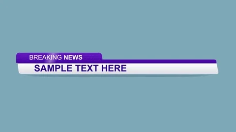 Animated Breaking News Lower Third Graphic with Sample Text on Blue Background Stock Footage 348206509