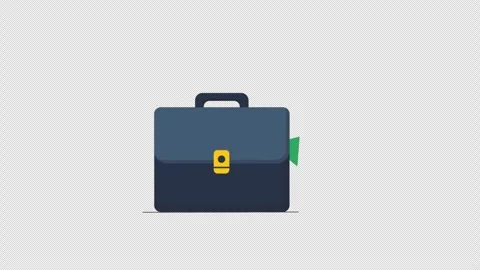 Animated Briefcase with Rising Arrow Symbolizing Business Growth - Transparent Stock Footage 341298218