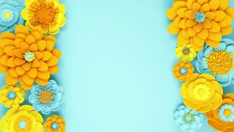 Animated bright floral frame Stock-Footage 171789546
