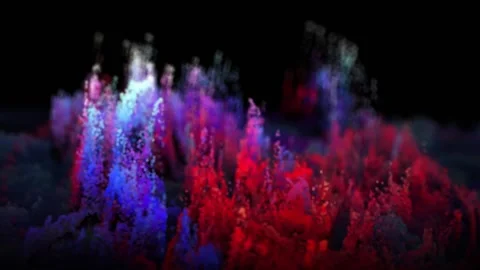 Animated Bright Landscape of Particles Stock Footage 199284866