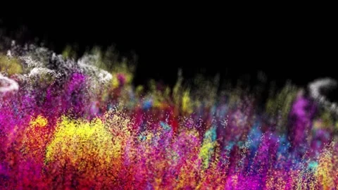 Animated Bright Landscape of Particles Stock Footage 199284876