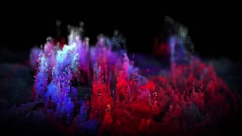 Animated Bright Landscape of Particles Stock Footage 199285134