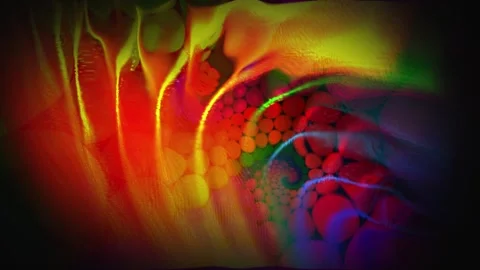 Animated Bright Landscape of Particles Stock Footage 211827378