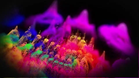 Animated Bright Landscape of Particles Stock Footage 211828005