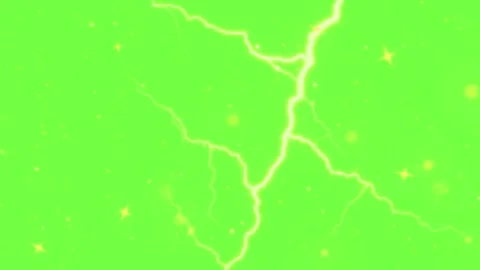 Animated bright lightning bolts and glowing star particles on a vibrant neon 库存影片 338995552