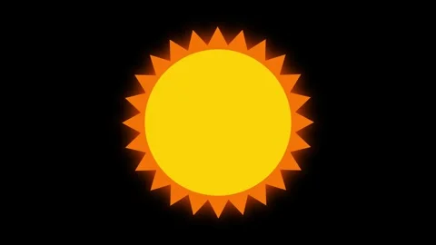 Animated bright sun character spinning in a continuous loop 4K Stock Footage 345013924