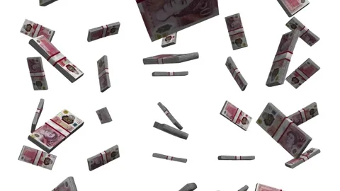 Animated British Pound Banknotes Cascade Down Stock-Footage 272907977