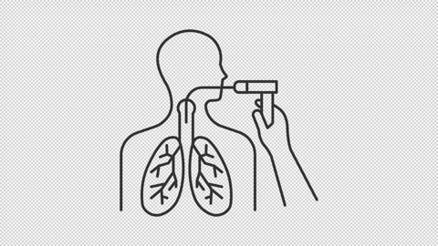 Animated bronchoscopy line icon Stock Footage 318062513