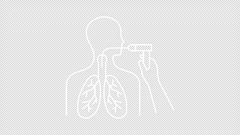 Animated bronchoscopy white line icon Stock Footage 318070068