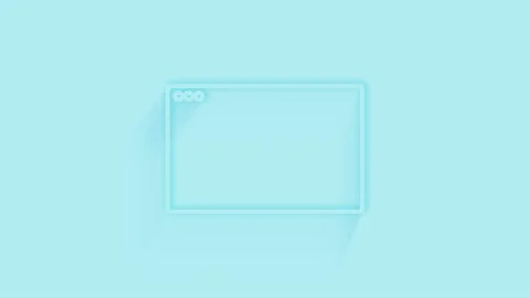 Animated browser window icon with shadow on blue background. Neumorphism minimal 動画素材 159829115