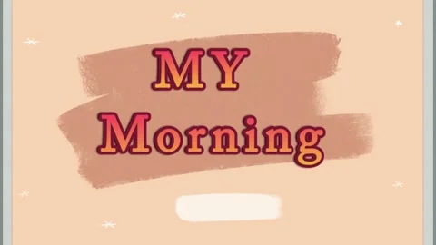 Animated brush stroke revealing text on a soft peach background with floating Stock Footage 346209816