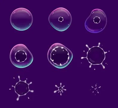 Animated bubble burst, game sprite animation Stock Illustration