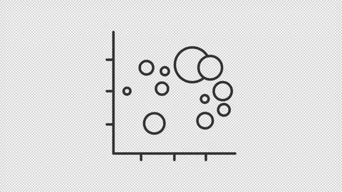 Animated bubble chart icon Stock Footage 296626674