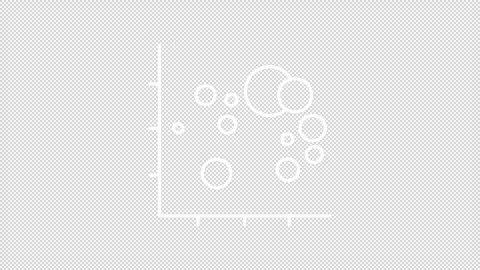 Animated bubble chart white icon Stock Footage 296631691