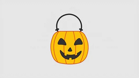 Animated bucket of sweets icon with glitch effect. Alpha channel Stock Footage 306122282