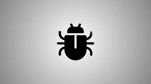 Animated bug icon with 3d effect on gray background representing insect or .. Stock Footage 346490814