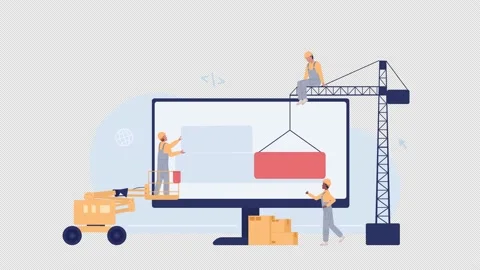 Animated building with machines Vídeos de archivo 236167015