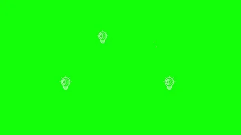 Animated Bulb vector illustration Green Screen 4k video Stock Footage 282425347