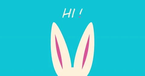 Animated bunny ears on blue background. Festive Easter animation. Text or word Stock Footage 235010825