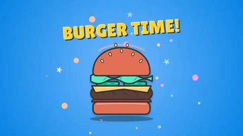 Animated Burger Build Up On Blue Background Stock Footage 库存影片 331809644