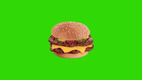 Animated Burger on Chroma Key Background Vídeos de archivo 337593296