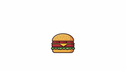 Animated Burger Stacking and Exploding Concept Animation 库存影片 335016619