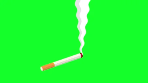Animated burning cigarette with rising smoke on chroma key green screen bac.. Stock Footage 336413466