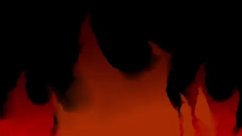 Animated burning flames rising on dark background Stock Footage 325684431