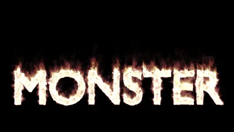 Animated burning monster text - all caps | Stock Video | Pond5