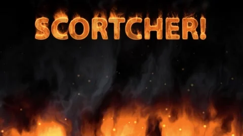 Animated Burning Text with Ground Fire and Smoke on Black Background Stock Footage 340758226