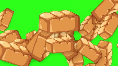 Animated Bursting Bakery Bread Loaves and Pastries on Green Screen Stock Footage 344832186