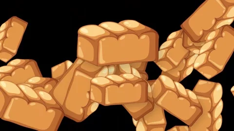 Animated Bursting Bakery Bread Loaves and Braided Pastries on Black Background Stock Footage 346935701
