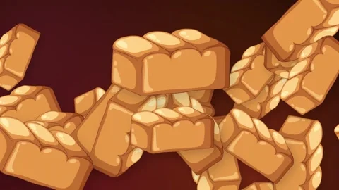 Animated Bursting Bakery Objects and Bread Loaves on Dark Background Stock Footage 345317104