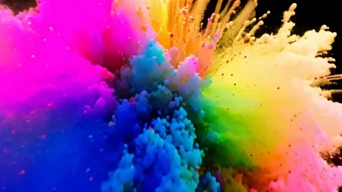 Animated, Bursting Hues, Abstract Structures, Time-flow, Chromatic Timelapse Stock Footage 275424449