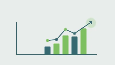 Animated Business Bar Chart With KPI Text Overlay Stock Footage 333507252