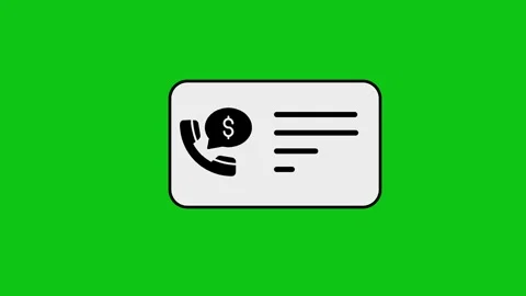 Animated business call icon with dollar sign appearing on green screen back.. Stock Footage 346496832