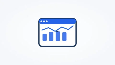 Animated business dashboard icon flat, horizontal 16:9 seamless loop HD motion Stock Footage 345160586