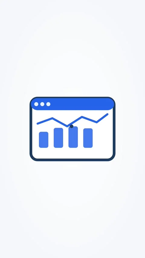 Animated business dashboard icon flat, vertical 9:16 seamless loop HD motion Stock Footage 345160593