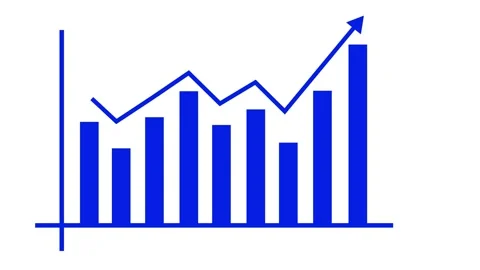 Animated Business Data Chart Rising, Corporate Bar Graph Growing Seamlessly Stock Footage 310198218