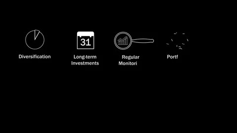 Animated business development model on a black background. Concept of making Stock Footage 287485792