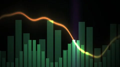 Animated business graph with green bars. Stock Footage 335104415
