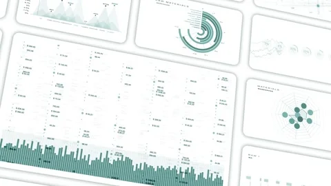 Animated business infographcs data on white background Stock Footage 345062368