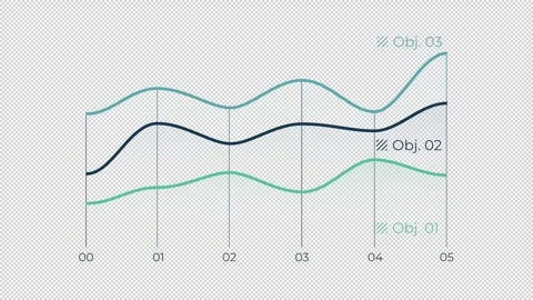 Animated business infographic element - multiple line graph 스톡 동영상 322123908