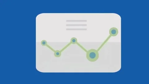 Animated business line graph showing growth and success on a blue background gra Stock Footage 332067140