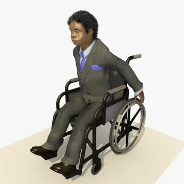 3D Model: Animated Business Man in a Wheel Chair With a Rigged ...