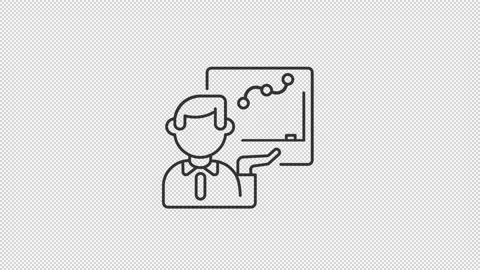 Animated business report linear icon Stock Footage 222943875