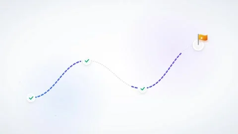 Animated business roadmap progress path with checkmarks and goal achievemen.. Stock Footage 337553777