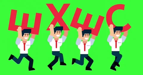 Animated Businessmen Running with Exec Text Concept on Green Screen Background Vídeos de archivo 312836004