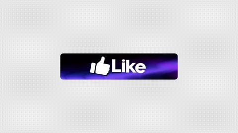 Animated Like Button with Thumbs Up Icon and Abstract Background Stock Footage 334714068