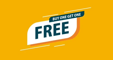Animated buy one get one free banner title Stock Footage 209812543
